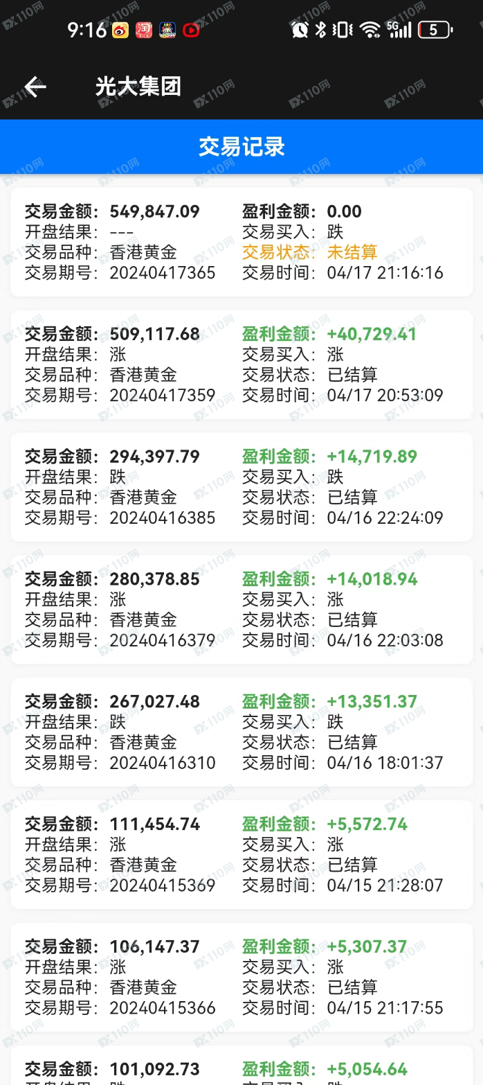 光大集团香港黄金pm指数诈骗