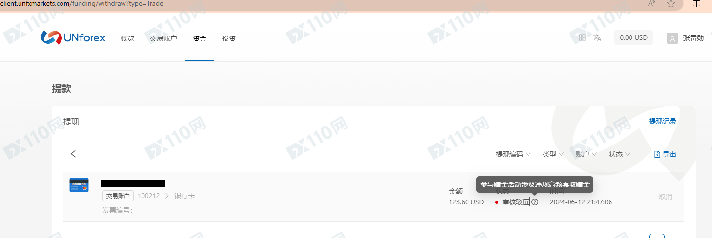 unfxmarkets无法出金黑平台