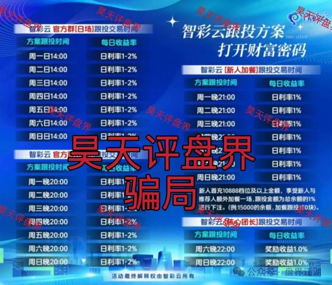 智彩云（金沙网）彩票跟单类资金盘骗局，导师杜文龙，“鑫合盛”骗局的平移盘，已经开始大量单割，高度预警，即将崩盘跑路！