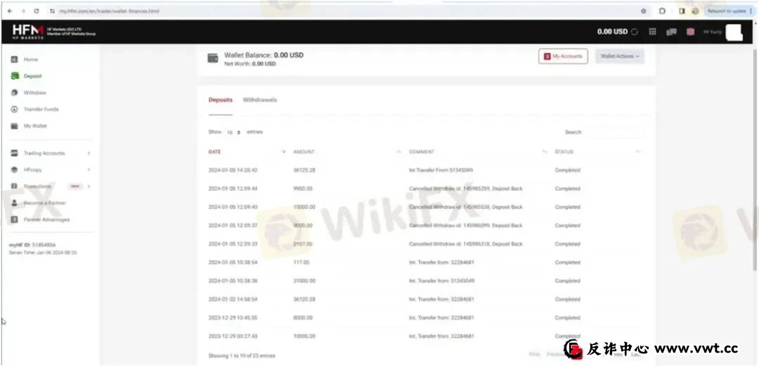 “您的账户ID已归档” HFM平台封禁账户逻辑：你可以玩，但不能赢