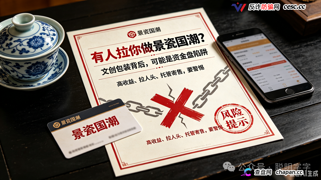 紧急预警｜“景瓷国潮”：正主声明从未授权，月收益30%靠新钱填旧账，国潮外衣下是典型资金盘