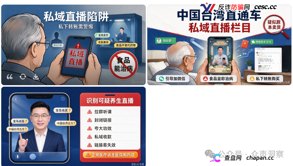 警惕私域直播 “台湾直通车” 栏目!假借宝岛名医之名,专门忽悠中老年人(1) 警惕私域直播 “台湾直通车” 栏目!假借宝岛名医之名,专门忽悠中老年人(1)